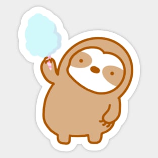 Cute Blue Cotton Candy Sloth Sticker